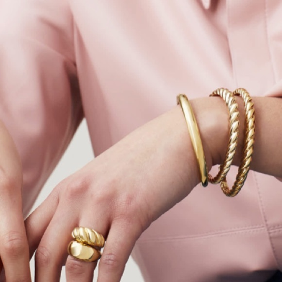 Gold Plated Croissant Dome Ring - Picture 3 of 7